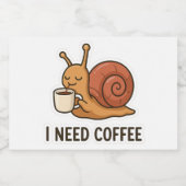 Schattigee Snail Coffee Sticker (Enkel label)