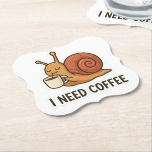 Schattigee Snail Coffee Sticker Kartonnen Onderzetters