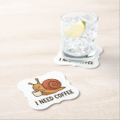 Schattigee Snail Coffee Sticker Kartonnen Onderzetters (Insitu)