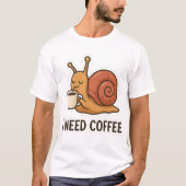 Schattigee Snail Coffee Sticker T-shirt (Voorkant)