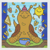 Schattigee Snail Comfort Food Happy Herfst Equinox Sticker (Voorkant)