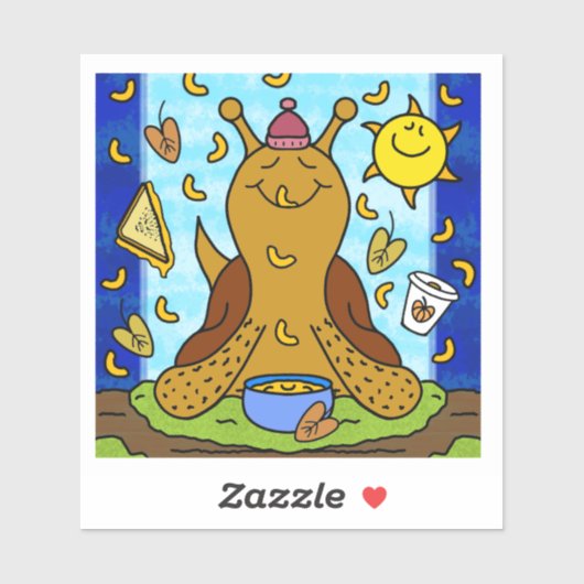Schattigee Snail Comfort Food Happy Herfst Equinox Sticker (Vel)