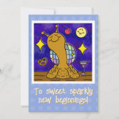 Schattigee Snail Disco Ball Gelukkig Nieuwjaar Feestdagenkaart (Voorkant)