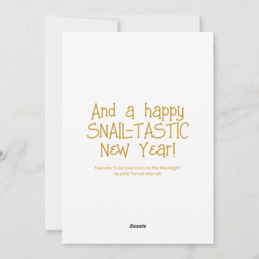 Schattigee Snail Disco Ball Gelukkig Nieuwjaar Feestdagenkaart (Achterkant)