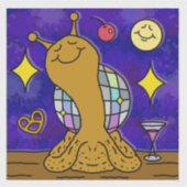 Schattigee Snail Disco Ball Gelukkig Nieuwjaar Vin Sticker (Voorkant)