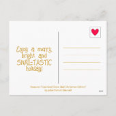 Schattigee Snail Disco Mail Kerstmis Feestdagenkaart (Achterkant)