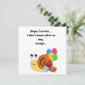 Schattigee Snail Funny Happy Verjaardag Kaart (Staand voorkant)