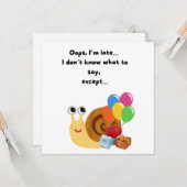 Schattigee Snail Funny Happy Verjaardag Kaart (Voorkant / Achterkant in situ)