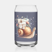 Schattigee Snail Mail Bloemen Pastel Illustratie Blikvorm Glas (Voorkant)