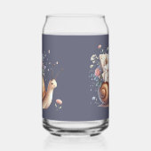 Schattigee Snail Mail Bloemen Pastel Illustratie Blikvorm Glas (Links)