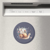 Schattigee Snail Mail Bloemen Pastel Illustratie Magneet (Insitu (Vaatwasser))