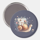 Schattigee Snail Mail Bloemen Pastel Illustratie Magneet (Voorkant / Achterkant)