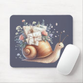 Schattigee Snail Mail Bloemen Pastel Illustratie Muismat (Met muis)