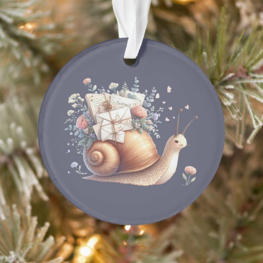 Schattigee Snail Mail Bloemen Pastel Illustratie Ornament (Boom)