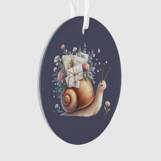 Schattigee Snail Mail Bloemen Pastel Illustratie Ornament (voorkant)