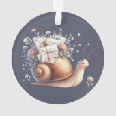 Schattigee Snail Mail Bloemen Pastel Illustratie Ornament (achterkant)