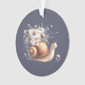 Schattigee Snail Mail Bloemen Pastel Illustratie Ornament (voorkant)