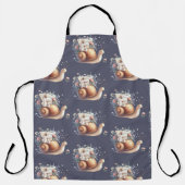 Schattigee Snail Mail Bloemen Pastel Illustratie Schort (Voorkant)