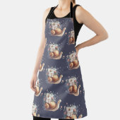 Schattigee Snail Mail Bloemen Pastel Illustratie Schort (Insitu)