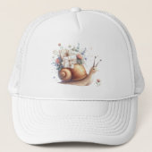 Schattigee Snail Mail Bloemen Pastel Illustratie Trucker Pet (Voorkant)