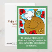 Schattigee Snail Memorial Day BBQ Feestdagenkaart (Voorkant / Achterkant)