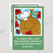 Schattigee Snail Memorial Day BBQ Kleuren Feestdagenkaart (Voorkant / Achterkant)