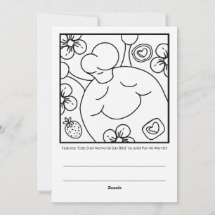 Schattigee Snail Memorial Day BBQ Kleuren Feestdagenkaart
