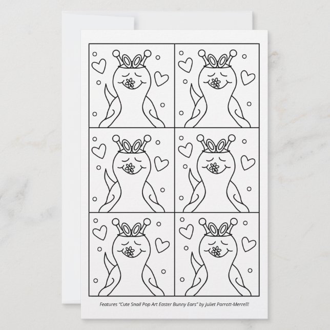 Schattigee Snail Pop Art Bunny Ears Paaskolor Pagi (Voorkant)