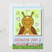 Schattigee Snail Sending Smile Kleuren | groet Kaart (Voorkant)