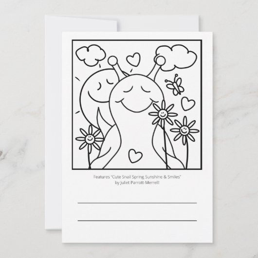 Schattigee Snail Sending Smiles Lente Kleuren | Kaart (Achterkant)