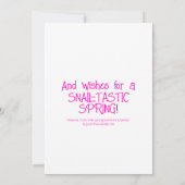 Schattigee Snail Sending Smiles Spring | groet Kaart (Achterkant)