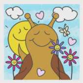 Schattigee Snail Sending Smiles Spring | vinyl Sticker (Voorkant)