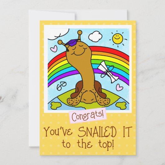 Schattigee Snail SNAILED IT Afstuderen Kleuren Kaart (Voorkant)