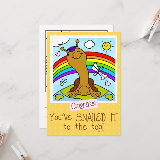 Schattigee Snail SNAILED IT Afstuderen Kleuren Kaart (Voorkant / Achterkant in situ)