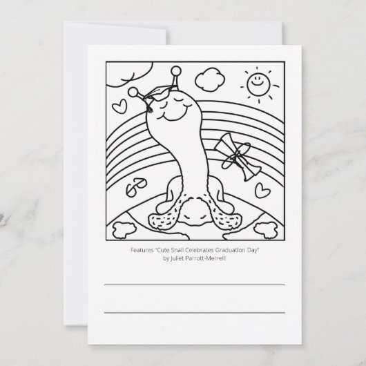 Schattigee Snail SNAILED IT Afstuderen Kleuren Kaart (Achterkant)