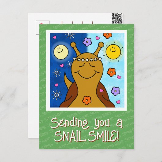 Schattigee Snail Spring Equinox zegeningen Briefkaart (Voorkant / Achterkant)