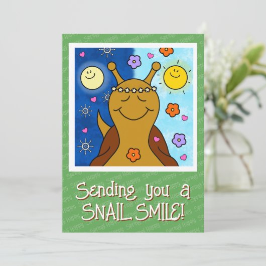 Schattigee Snail Spring Equinox zegeningen | groet Kaart (Staand voorkant)