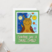 Schattigee Snail Spring Equinox zegeningen | groet Kaart (Voorkant / Achterkant in situ)