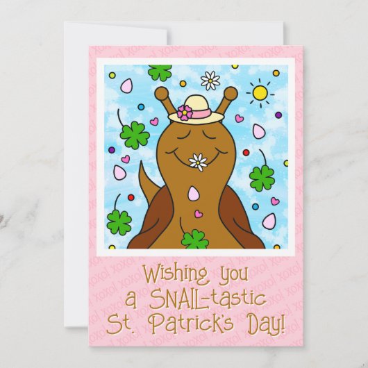 Schattigee Snail St Patricks Day | Feestdagenkaart (Voorkant)