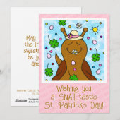 Schattigee Snail St Patricks Day | Feestdagenkaart (Voorkant / Achterkant)