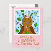 Schattigee Snail St Patricks Day | Feestdagenkaart (Voorkant / Achterkant)