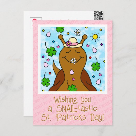 Schattigee Snail St Patricks Day | Feestdagenkaart (Voorkant / Achterkant)