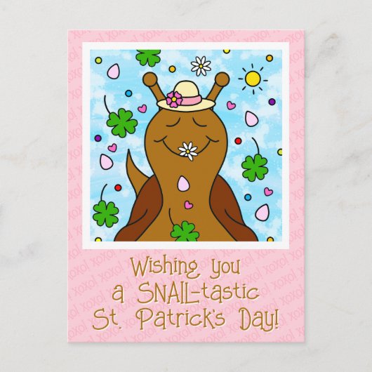 Schattigee Snail St Patricks Day | Feestdagenkaart (Voorkant)