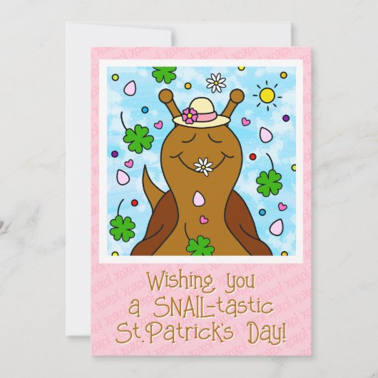 Schattigee Snail St Patricks Day Kleuren | Feestdagenkaart (Voorkant)