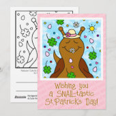 Schattigee Snail St Patricks Day Kleuren | Feestdagenkaart (Voorkant / Achterkant)