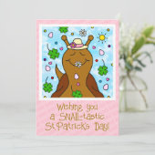 Schattigee Snail St Patricks Day Kleuren | Feestdagenkaart (Staand voorkant)