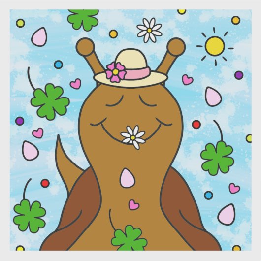 Schattigee Snail St Patricks Day | Vinyl Sticker - (Voorkant)