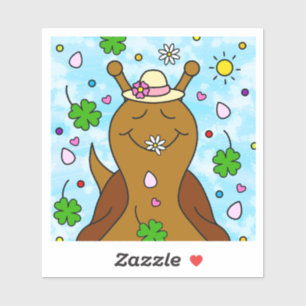 Schattigee Snail St Patricks Day   Vinyl Sticker -