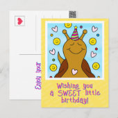 Schattigee Snail Sweet Little Birthday Briefkaart (Voorkant / Achterkant)