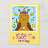 Schattigee Snail Sweet Little Birthday Briefkaart (Voorkant)